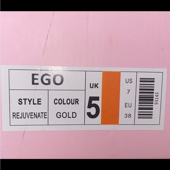 CLEAR PERSPEX POINTED TOE CHAIN DETAIL HEEL MULE IN GOLD FAUX LEATHER - Picture 6 of 6